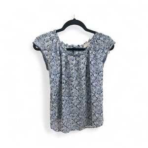 Lauren Conrad Floral Blue Women's Blouse